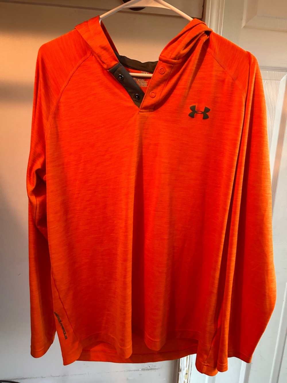 Under Armour Orange Long-Sleeve Hooded Performance Shirt